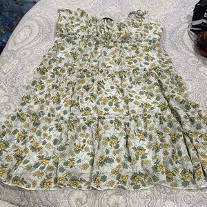 Matix Clothing Company Floral Mini Dress - Yellow and Green